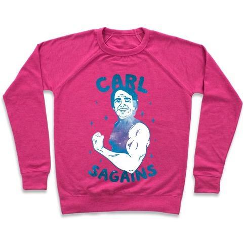 Virgin Teez  Pullover Crewneck Sweatshirt / x-small / Deep Pink CARL SAGAINS CREWNECK SWEATSHIRT