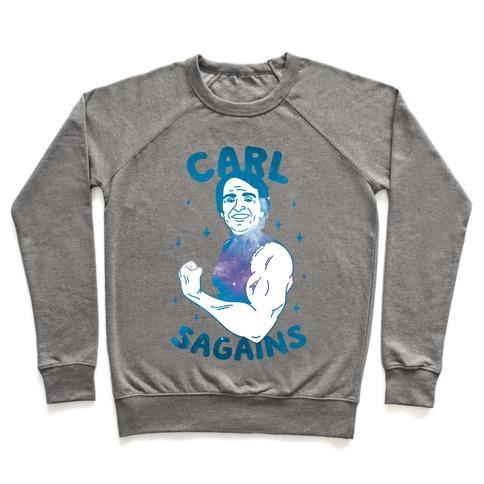Virgin Teez  Pullover Crewneck Sweatshirt / x-small / Heathered Gray CARL SAGAINS CREWNECK SWEATSHIRT