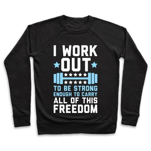 Virgin Teez  Pullover Crewneck Sweatshirt / x-small / Black CARRY ALL OF THIS FREEDOM CREWNECK SWEATSHIRT