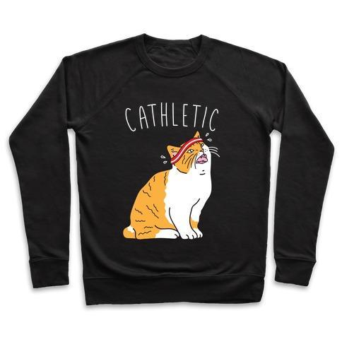 Virgin Teez  Pullover Crewneck Sweatshirt / x-small / Black CATHLETIC CREWNECK SWEATSHIRT