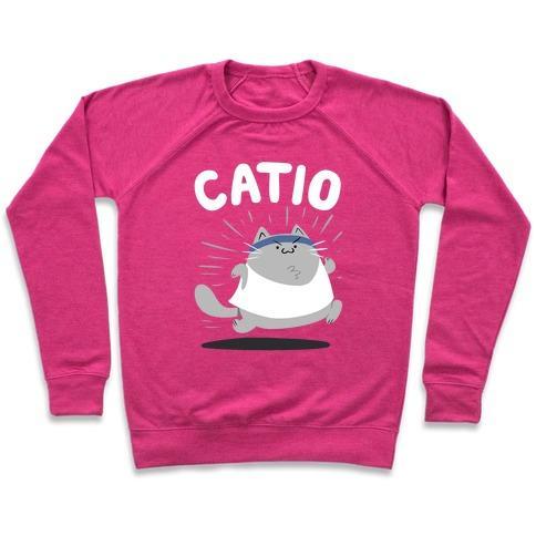 Virgin Teez  Pullover Crewneck Sweatshirt / x-small / Deep Pink CATIO CREWNECK SWEATSHIRT