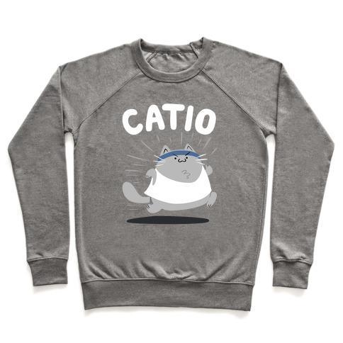 Virgin Teez  Pullover Crewneck Sweatshirt / x-small / Heathered Gray CATIO CREWNECK SWEATSHIRT