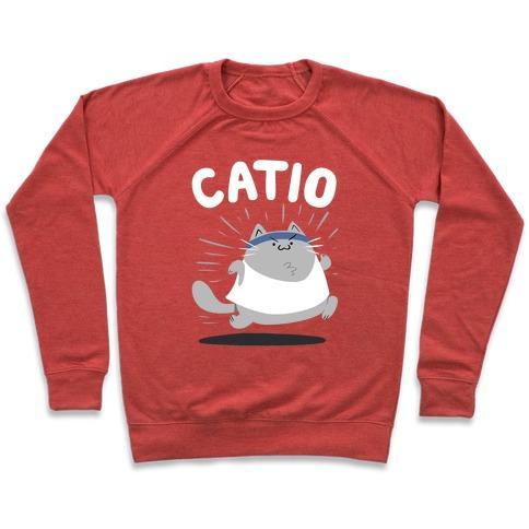 Virgin Teez  Pullover Crewneck Sweatshirt / x-small / Heathered Red CATIO CREWNECK SWEATSHIRT