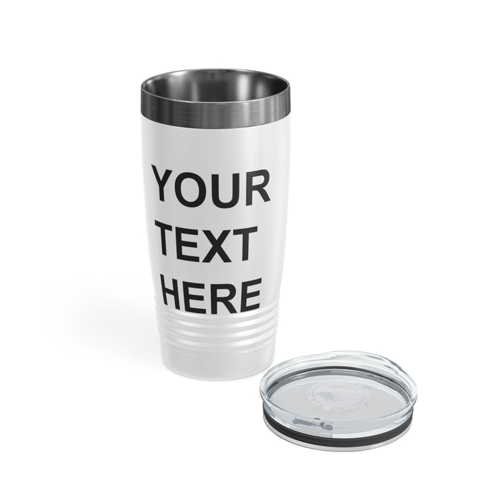 Custom Logo Tumbler, Team Logo Here Tumbler, Personalized Tumbler, Text on a Tumbler, Your Business Logo or Brand Logo Ringneck Tumbler, 20oz