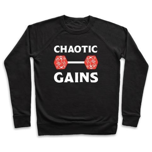 Virgin Teez  Pullover Crewneck Sweatshirt / x-small / Black CHAOTIC GAINS CREWNECK SWEATSHIRT