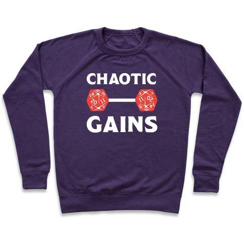 Virgin Teez  Pullover Crewneck Sweatshirt / x-small / Purple CHAOTIC GAINS CREWNECK SWEATSHIRT