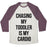 Virgin Teez  Baseball Tee Unisex Tri-Blend Baseball Tee / small / Oatmeal / Maroon CHASING MY TODDLER IS MY CARDIO UNISEX TRI-BLEND BASEBALL TEE