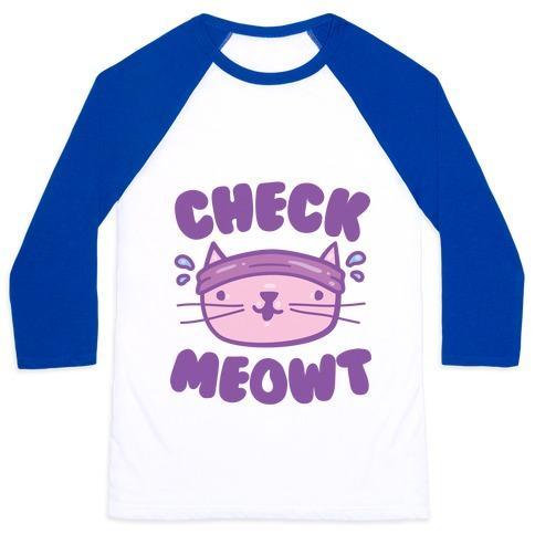 Virgin Teez  Baseball Tee Unisex Classic Baseball Tee / x-small / White/Blue CHECK MEOWT UNISEX CLASSIC BASEBALL TEE