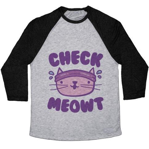 Virgin Teez  Baseball Tee Unisex Tri-Blend Baseball Tee / small / Athletic Gray / Black CHECK MEOWT UNISEX TRI-BLEND BASEBALL TEE