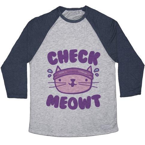 Virgin Teez  Baseball Tee Unisex Tri-Blend Baseball Tee / small / Athletic Gray / Navy CHECK MEOWT UNISEX TRI-BLEND BASEBALL TEE