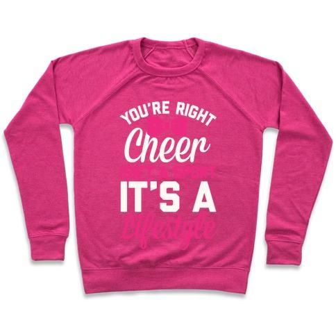 Virgin Teez  Pullover Crewneck Sweatshirt / x-small / Deep Pink CHEER ISN'T A SPORT, IT'S A LIFESTYLE CREWNECK SWEATSHIRT