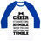 Virgin Teez  Baseball Tee Unisex Classic Baseball Tee / x-small / White/Blue CHEER UNISEX CLASSIC BASEBALL TEE