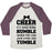 Virgin Teez  Baseball Tee Unisex Tri-Blend Baseball Tee / small / Oatmeal / Maroon CHEER UNISEX TRI-BLEND BASEBALL TEE