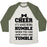 Virgin Teez  Baseball Tee Unisex Tri-Blend Baseball Tee / small / Oatmeal / Moss CHEER UNISEX TRI-BLEND BASEBALL TEE
