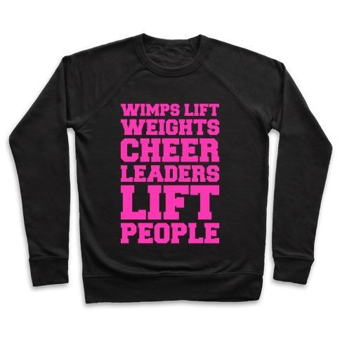 Virgin Teez  Pullover Crewneck Sweatshirt / x-small / Black CHEERLEADERS LIFT PEOPLE CREWNECK SWEATSHIRT