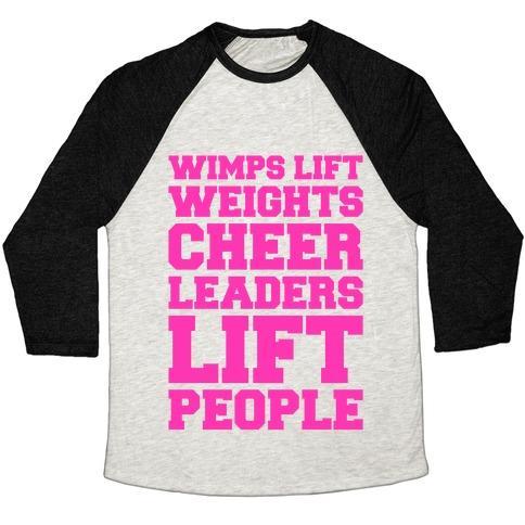 Virgin Teez  Baseball Tee Unisex Tri-Blend Baseball Tee / small / Oatmeal / Black CHEERLEADERS LIFT PEOPLE UNISEX TRI-BLEND BASEBALL TEE