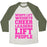 Virgin Teez  Baseball Tee Unisex Tri-Blend Baseball Tee / small / Oatmeal / Moss CHEERLEADERS LIFT PEOPLE UNISEX TRI-BLEND BASEBALL TEE