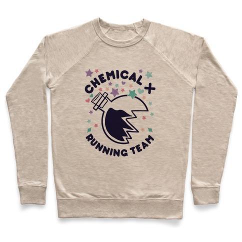 Virgin Teez  Pullover Crewneck Sweatshirt / x-small / Heathered Oatmeal CHEMICAL X RUNNING TEAM CREWNECK SWEATSHIRT