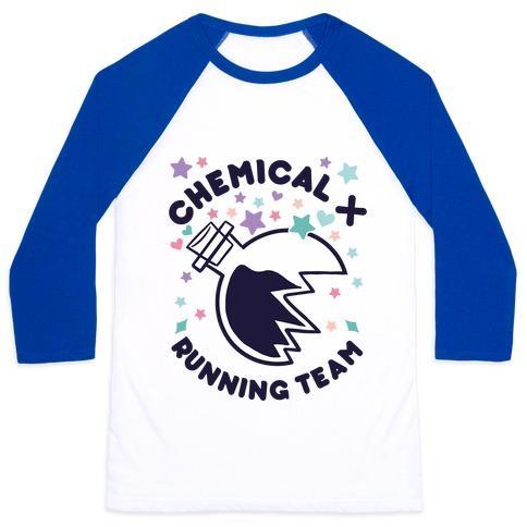 Virgin Teez  Baseball Tee Unisex Classic Baseball Tee / x-small / White/Blue CHEMICAL X RUNNING TEAM UNISEX CLASSIC BASEBALL TEE