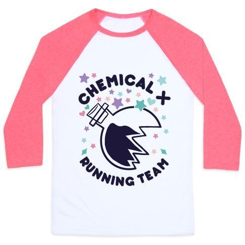 Virgin Teez  Baseball Tee Unisex Classic Baseball Tee / x-small / White/Neon Pink CHEMICAL X RUNNING TEAM UNISEX CLASSIC BASEBALL TEE