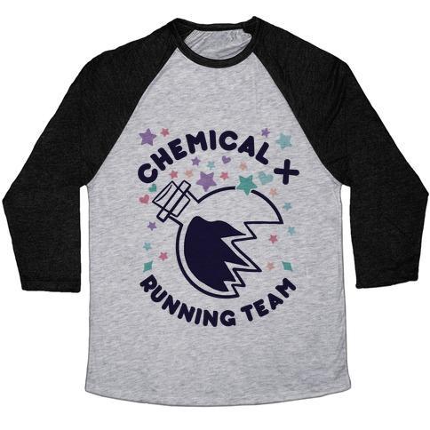 Virgin Teez  Baseball Tee Unisex Tri-Blend Baseball Tee / small / Athletic Gray / Black CHEMICAL X RUNNING TEAM UNISEX TRI-BLEND BASEBALL TEE