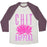 Virgin Teez  Baseball Tee Unisex Tri-Blend Baseball Tee / small / Oatmeal / Maroon CHIT HAPPENS UNISEX TRI-BLEND BASEBALL TEE