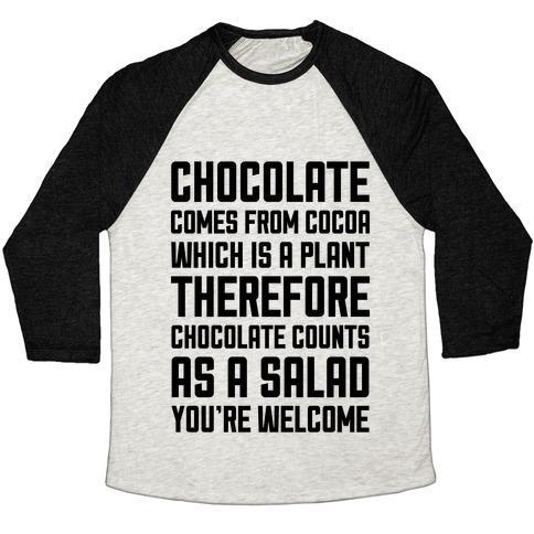 Virgin Teez  Baseball Tee Unisex Tri-Blend Baseball Tee / small / Oatmeal / Black CHOCOLATE SALAD UNISEX TRI-BLEND BASEBALL TEE