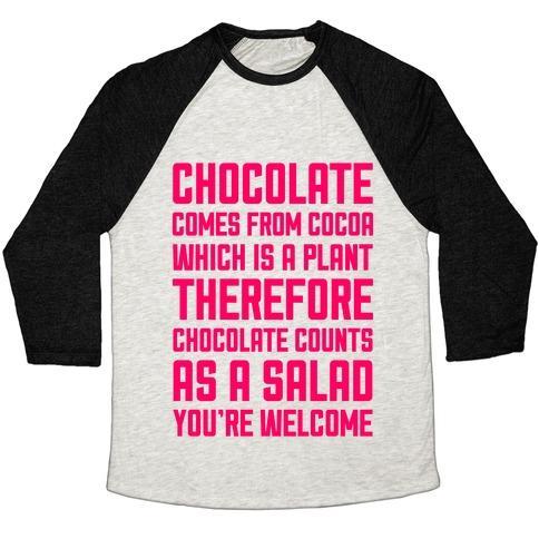 Virgin Teez  Baseball Tee Unisex Tri-Blend Baseball Tee / small / Oatmeal / Black CHOCOLATE SALAD UNISEX TRI-BLEND BASEBALL TEE