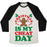 Virgin Teez  Baseball Tee Unisex Tri-Blend Baseball Tee / small / Oatmeal / Black CHRISTMAS IS MY CHEAT DAY UNISEX TRI-BLEND BASEBALL TEE