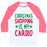 Virgin Teez  Baseball Tee Unisex Classic Baseball Tee / x-small / White/Neon Pink CHRISTMAS SHOPPING IS MY CARDIO UNISEX CLASSIC BASEBALL TEE