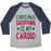 Virgin Teez  Baseball Tee Unisex Tri-Blend Baseball Tee / small / Athletic Gray / Navy CHRISTMAS SHOPPING IS MY CARDIO UNISEX TRI-BLEND BASEBALL TEE