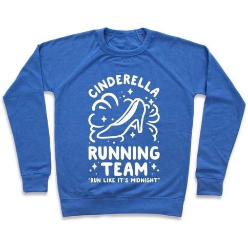 Virgin Teez  Pullover Crewneck Sweatshirt / x-small / Heathered Blue CINDERELLA RUNNING TEAM CREWNECK SWEATSHIRT