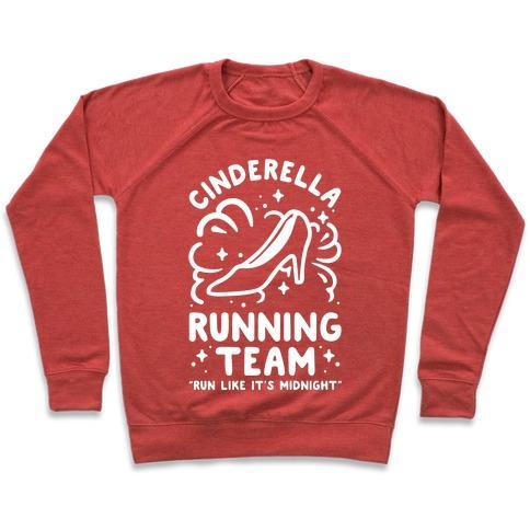 Virgin Teez  Pullover Crewneck Sweatshirt / x-small / Heathered Red CINDERELLA RUNNING TEAM CREWNECK SWEATSHIRT
