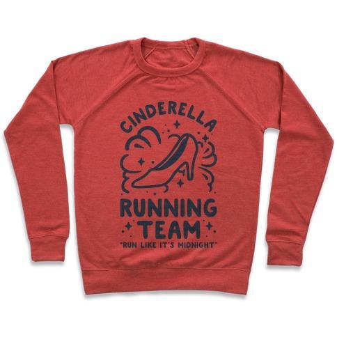 Virgin Teez  Pullover Crewneck Sweatshirt / x-small / Heathered Red CINDERELLA RUNNING TEAM CREWNECK SWEATSHIRT