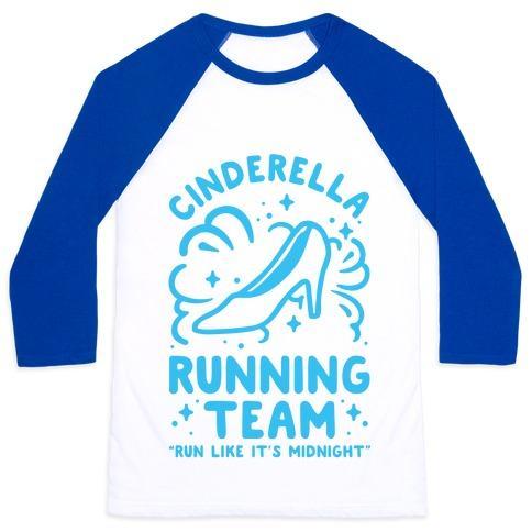 Virgin Teez  Baseball Tee Unisex Classic Baseball Tee / x-small / White/Blue CINDERELLA RUNNING TEAM UNISEX CLASSIC BASEBALL TEE