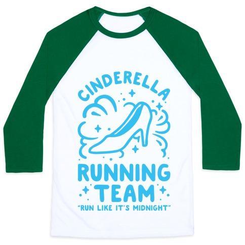Virgin Teez  Baseball Tee Unisex Classic Baseball Tee / x-small / White/Dark Green CINDERELLA RUNNING TEAM UNISEX CLASSIC BASEBALL TEE