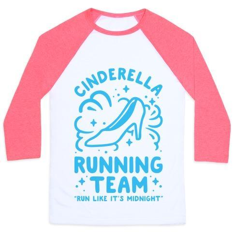 Virgin Teez  Baseball Tee Unisex Classic Baseball Tee / x-small / White/Neon Pink CINDERELLA RUNNING TEAM UNISEX CLASSIC BASEBALL TEE