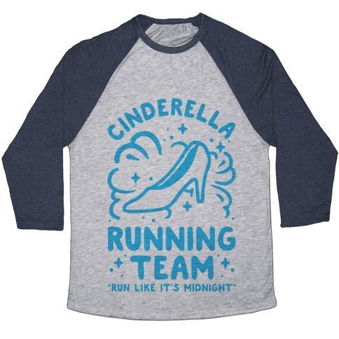 Virgin Teez  Baseball Tee Unisex Tri-Blend Baseball Tee / small / Athletic Gray / Navy CINDERELLA RUNNING TEAM UNISEX TRI-BLEND BASEBALL TEE