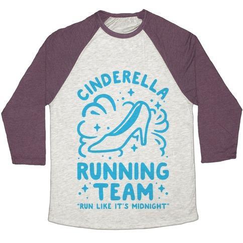 Virgin Teez  Baseball Tee Unisex Tri-Blend Baseball Tee / small / Oatmeal / Maroon CINDERELLA RUNNING TEAM UNISEX TRI-BLEND BASEBALL TEE