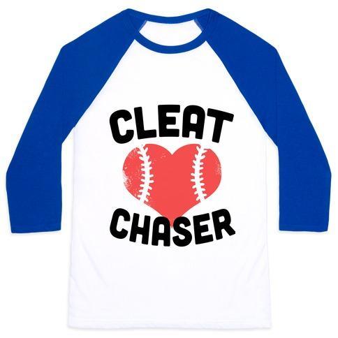 Virgin Teez  Baseball Tee Unisex Classic Baseball Tee / x-small / White/Blue CLEAT CHASER UNISEX CLASSIC BASEBALL TEE