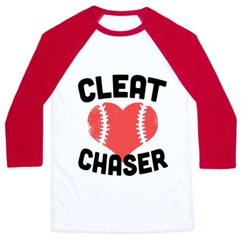 Virgin Teez  Baseball Tee Unisex Classic Baseball Tee / x-small / White/Red CLEAT CHASER UNISEX CLASSIC BASEBALL TEE