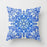 The Pillow pillows 16" x 16" Cobalt Blue & China White Folk Art Pattern Cushion/Pillow