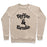 Virgin Teez  Pullover Crewneck Sweatshirt / x-small / Heathered Oatmeal COFFEE & CARDIO CREWNECK SWEATSHIRT