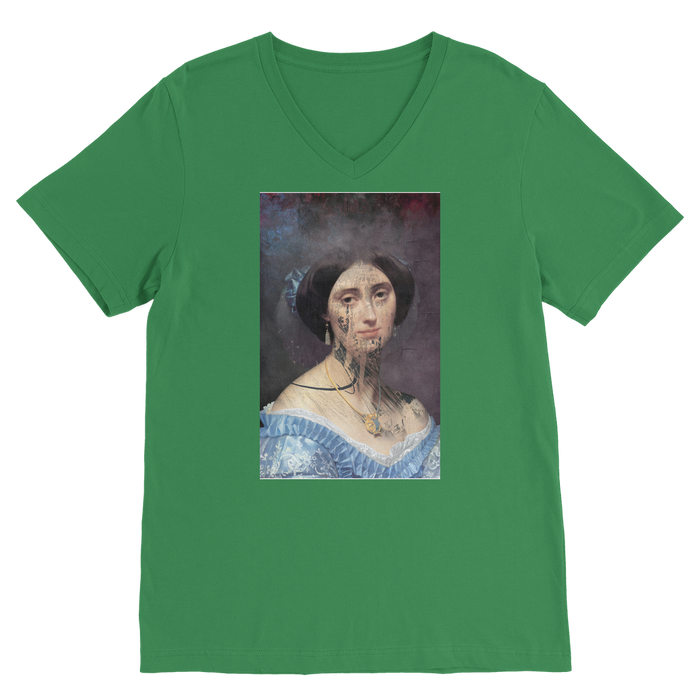 VIRGIN TEEZ Men T-Shirts Kelly Green / Unisex / S collage Classic V-Neck T-Shirt