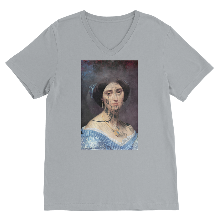 VIRGIN TEEZ Men T-Shirts Light Grey / Unisex / S collage Classic V-Neck T-Shirt
