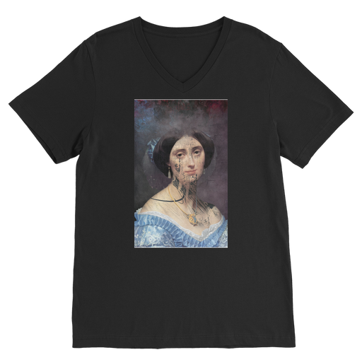 VIRGIN TEEZ Men T-Shirts Black / Unisex / S collage Premium V-Neck T-Shirt