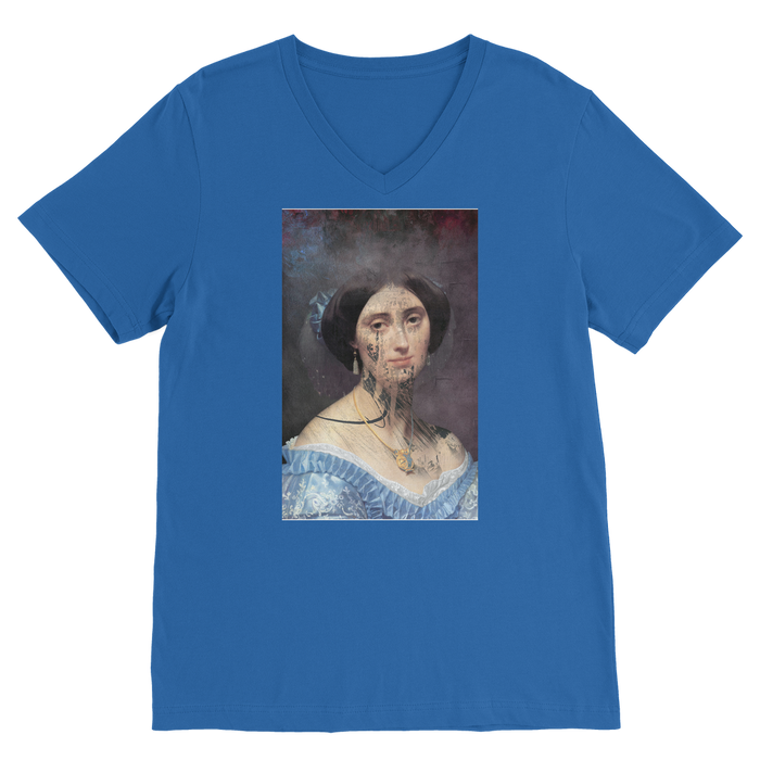 VIRGIN TEEZ Men T-Shirts Royal / Unisex / S collage Premium V-Neck T-Shirt