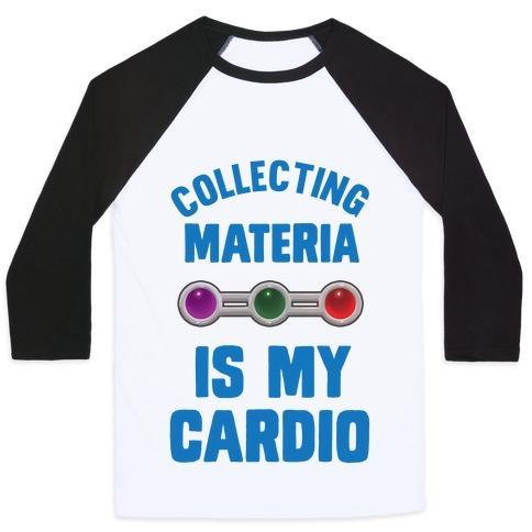 Virgin Teez  Baseball Tee Unisex Classic Baseball Tee / x-small / White/Black COLLECTING MATERIA IS MY CARDIO UNISEX CLASSIC BASEBALL TEE