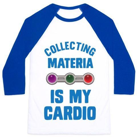 Virgin Teez  Baseball Tee Unisex Classic Baseball Tee / x-small / White/Blue COLLECTING MATERIA IS MY CARDIO UNISEX CLASSIC BASEBALL TEE