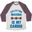 Virgin Teez  Baseball Tee Unisex Tri-Blend Baseball Tee / small / Oatmeal / Maroon COLLECTING MATERIA IS MY CARDIO UNISEX TRI-BLEND BASEBALL TEE